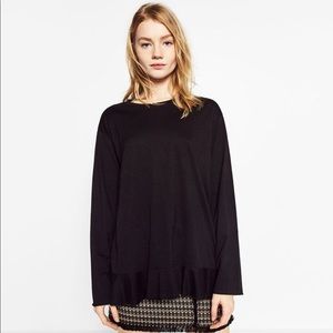Zara frilled hem top